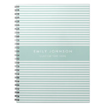 Moderne Minimalistische Turquoise Strepen Monogram