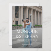 Moderne minimalistische twee foto bruiloft met QR- Kaart (Voorkant)