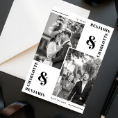 Moderne minimalistische twee foto's opslaan van de save the date