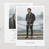 Moderne Minimalistische Twee Foto's Zwarte Witte A Kaart (Voorkant / Achterkant)