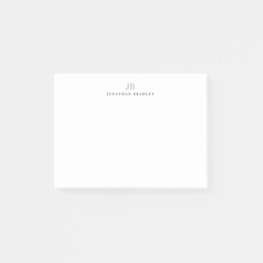 Moderne minimalistische tweeletterige monogram post-it® notes (Voorkant)