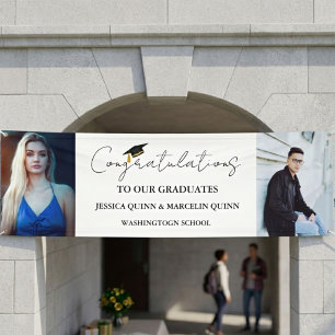 Moderne Minimalistische Tweeling Afstudeer Foto Fe Spandoek