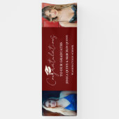 Moderne minimalistische tweeling Afstuderen fotofe Spandoek (Verticaal)