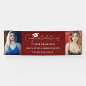 Moderne minimalistische tweeling Afstuderen fotofe Spandoek (Horizontaal)