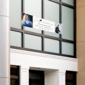 Moderne minimalistische tweeling Afstuderen fotofe Spandoek (Buitenkant Gebouw)