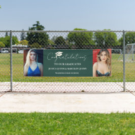 Moderne minimalistische tweeling Afstuderen fotofe Spandoek