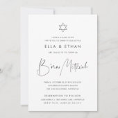 Moderne Minimalistische Tweeling Bar Mitzwa Kaart (Voorkant)