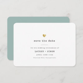 Moderne Minimalistische Typemachine Gouden Hart Tr Save The Date