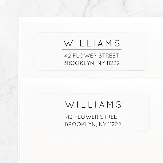 Moderne minimalistische typografie 01 Retouradres Etiket