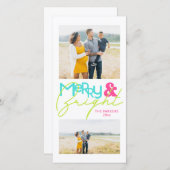 Moderne minimalistische typografie 2 foto Merry Br Aankondiging (Voorkant / Achterkant)