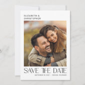 Moderne Minimalistische Typografie 2 Foto Save The Date (Voorkant)