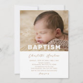 Moderne minimalistische typografie Baby Fotodoop Kaart (Voorkant)