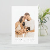 Moderne minimalistische typografie Baby shower 2 F Bedankkaart (Staand voorkant)