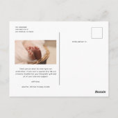 Moderne minimalistische typografie Baby shower Dan Briefkaart (Achterkant)
