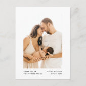 Moderne minimalistische typografie Baby shower Dan Briefkaart (Voorkant)