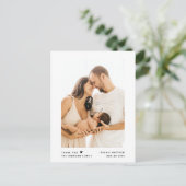 Moderne minimalistische typografie Baby shower fot Briefkaart (Staand voorkant)