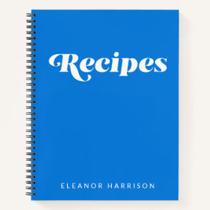 Moderne minimalistische Typografie Blue Recipe Notitieboek