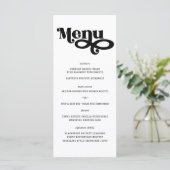 Moderne minimalistische typografie bruiloft menu (Staand voorkant)