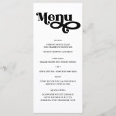 Moderne minimalistische typografie bruiloft menu (Voorkant)