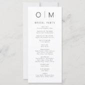 Moderne minimalistische typografie bruiloft progra (Achterkant)