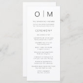 Moderne minimalistische typografie bruiloft progra (Voorkant / Achterkant)