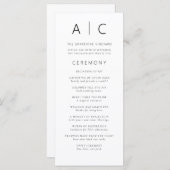 Moderne minimalistische typografie bruiloft progra (Voorkant / Achterkant)