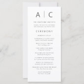 Moderne minimalistische typografie bruiloft progra (Voorkant)