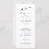 Moderne minimalistische typografie bruiloft progra (Achterkant)