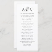 Moderne minimalistische typografie bruiloft progra (Voorkant / Achterkant)