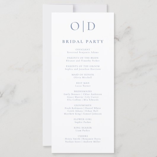Moderne minimalistische typografie bruiloft progra (Achterkant)