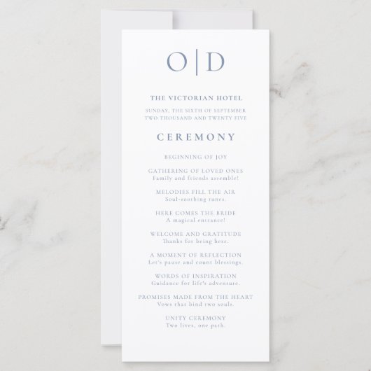 Moderne minimalistische typografie bruiloft progra (Voorkant)