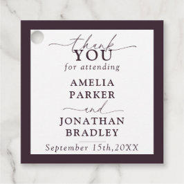 Moderne minimalistische typografie bruiloft recept bedankjes labels