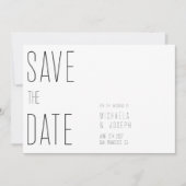 Moderne minimalistische typografie bruiloft Save t Kaart (Voorkant)