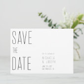 Moderne minimalistische typografie bruiloft Save t Kaart (Staand voorkant)
