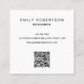 Moderne minimalistische typografie | Checker roze  Vierkante Visitekaartje (Achterkant)