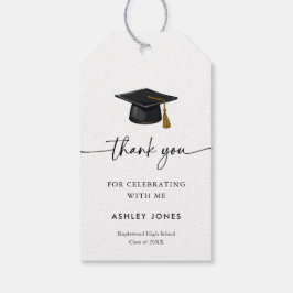 Moderne minimalistische typografie Dank u Afstuder Cadeaulabel