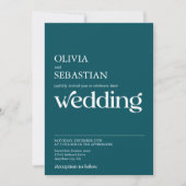 Moderne minimalistische typografie Diepe Blauwgroe Kaart (Voorkant)