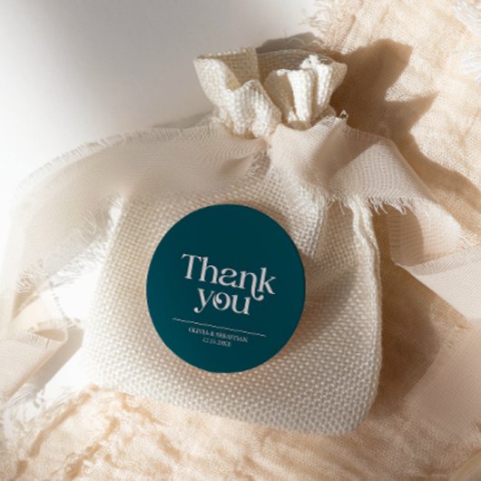 Moderne minimalistische typografie Diepe Blauwgroe Ronde Sticker