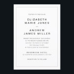 Moderne minimalistische typografie Eenvoudige Bord Kaart<br><div class="desc">Modern Minimalist Typography Simple Border Wedding Invitation Het ontwerp is voorzien van een eenvoudige moderne,  gedurfde schreefloze lettertypografie en een eenvoudige rand.</div>