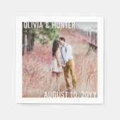 Moderne Minimalistische Typografie Eenvoudige Foto Servet (Voorkant)