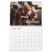 Moderne minimalistische typografie familiefoto kalender (Jan 2026)