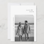 Moderne Minimalistische Typografie Foto Bruiloft Save The Date (Voorkant)
