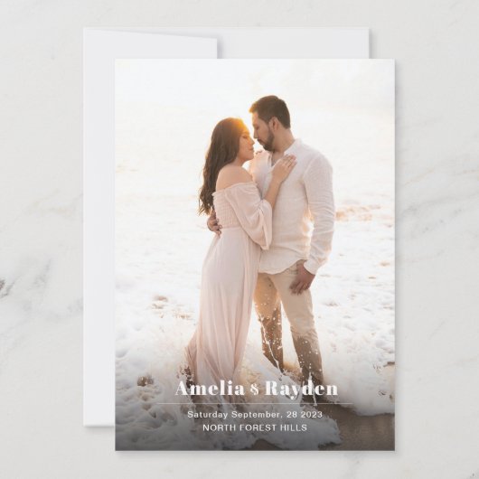 Moderne minimalistische typografie foto QR code br Kaart (Achterkant)