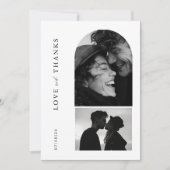 Moderne minimalistische typografie Fotoboog bruilo Bedankkaart (Voorkant)