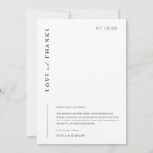 Moderne minimalistische typografie Fotoboog bruilo Bedankkaart (Achterkant)