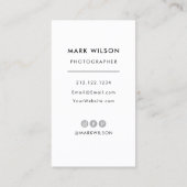 Moderne minimalistische typografie Fotograaf QR-co Visitekaartje (Achterkant)