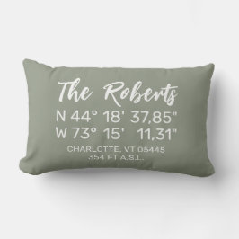 Moderne minimalistische typografie GPS coördinaten Kussen