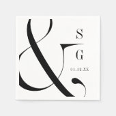 Moderne minimalistische typografie koppels monogra servet (Voorkant)