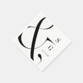 Moderne minimalistische typografie koppels monogra servet (Hoek)