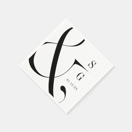 Moderne minimalistische typografie koppels monogra servet (Hoek)